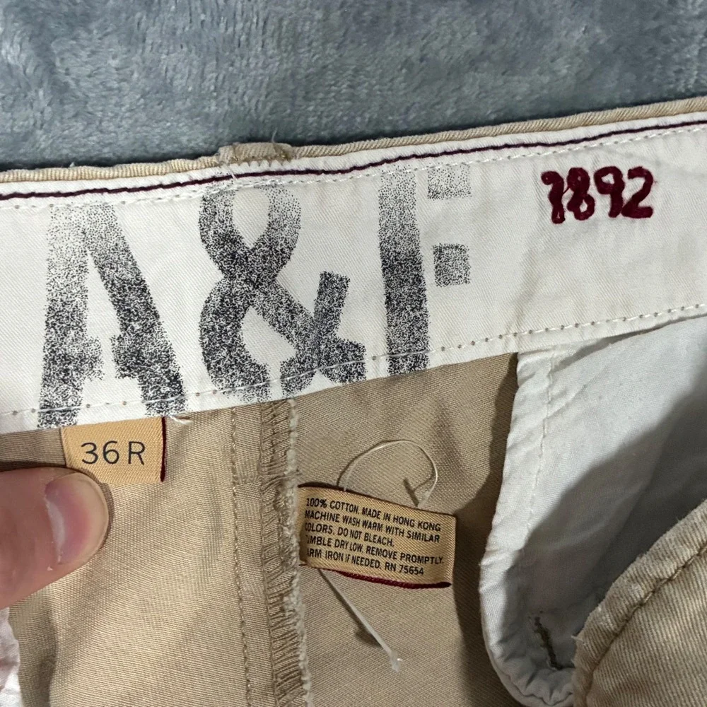 VTG Y2K Abercrombie Fitch Mens Khaki Chinos Straight Leg Pants Men's 36x30 - Picture 7 of 10